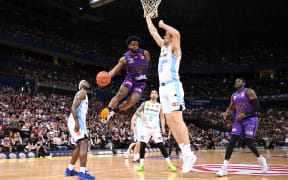 Derrick Walton Jr of the Kings during the NBL (National Basketball League) Grand Final Game 5 between the Sydney Kings and the New Zealand Breakers at Qudos Bank Arena in Sydney, Wednesday, March 15, 2023. (AAP Image/Dean Lewins/ www.photosport.nz