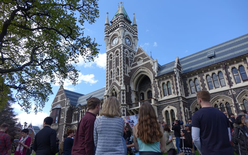 The protest ended at the University grounds.