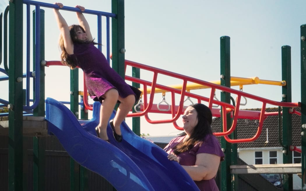 Laura Hume, 28 years old, with her five year old daughter. Laura Hume has epilepsy and was caught up in the Pharmac brand switch. She complained to the Health and Disability Commissioner and forced a review of how brand switches of medicines are handled.