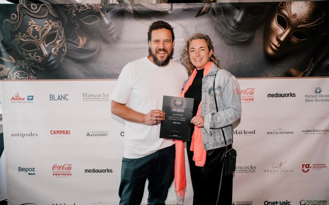 KIND Cafe & Eatery part-owner and manager Nigel Cottle (left) and Cathie Cottle (right) at Lewisham Awards finalist launch in 2024.