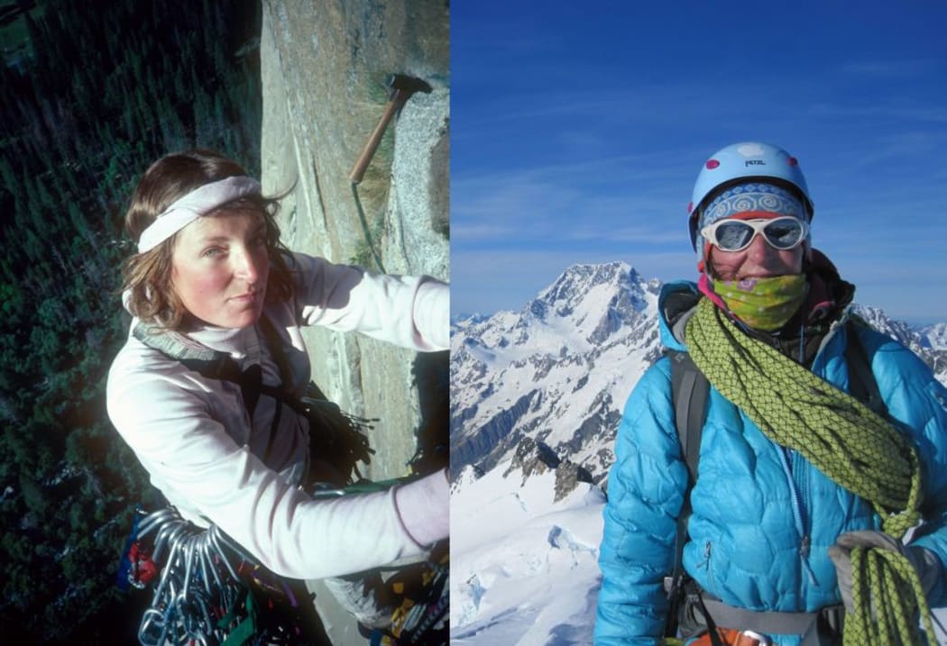 Lydia Bradey in an early photograph and on Main Divide (second photo by Michael Chapman Smith)