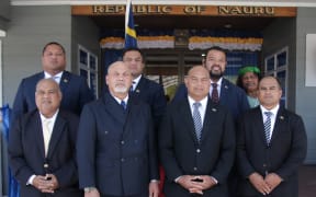 President Adeang with his Cabinet ministers who will lead Nauru's government priorities for the next three years.