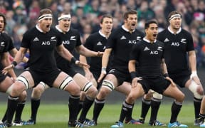 The All Blacks perform the haka at an international test match against Ireland in Dublin last year.