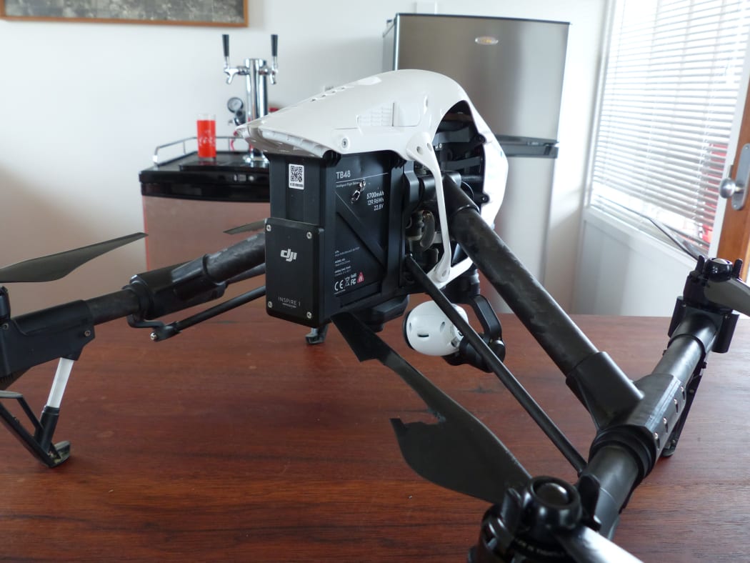 A drone hit by a shot that police believe was fired from the road outside the Nelson Speedway on 31 October 2015.