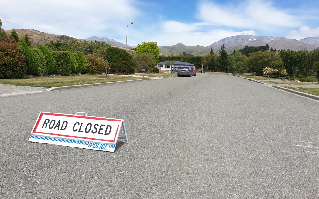 Police closed the road near a house where a man was shot dead in Kurow, northwest of Oamaru.