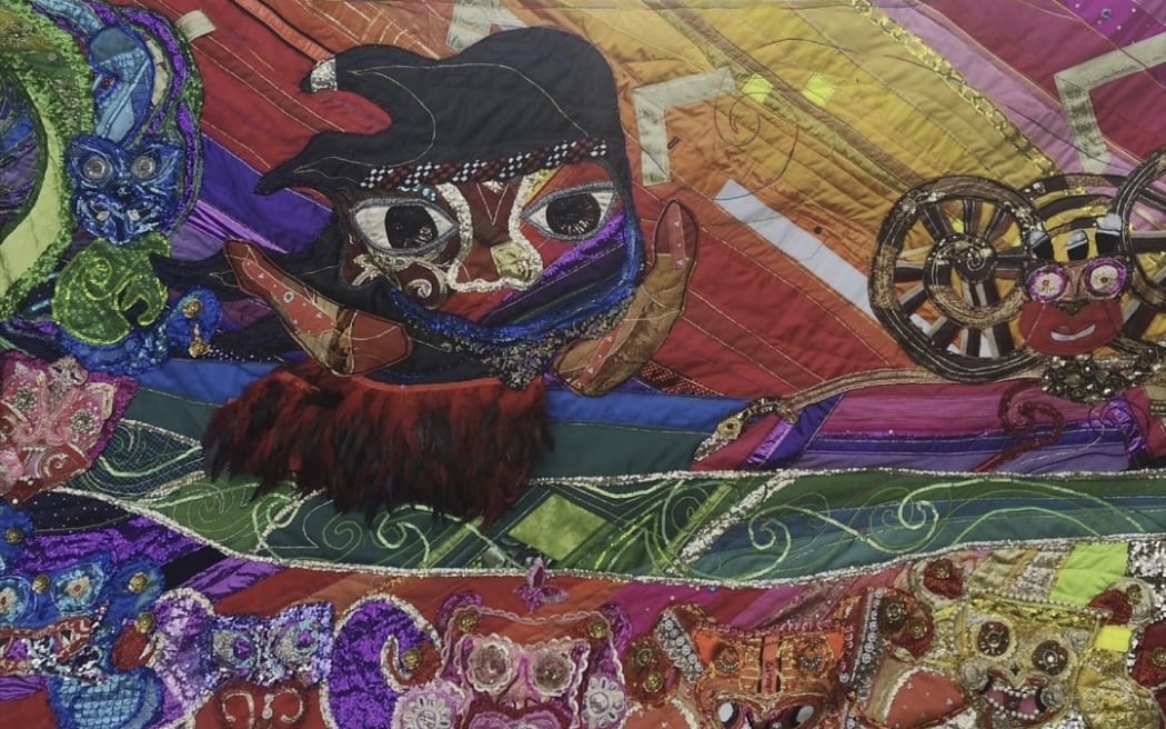 An elaborate quilt by Maungarongo Te Kawa.