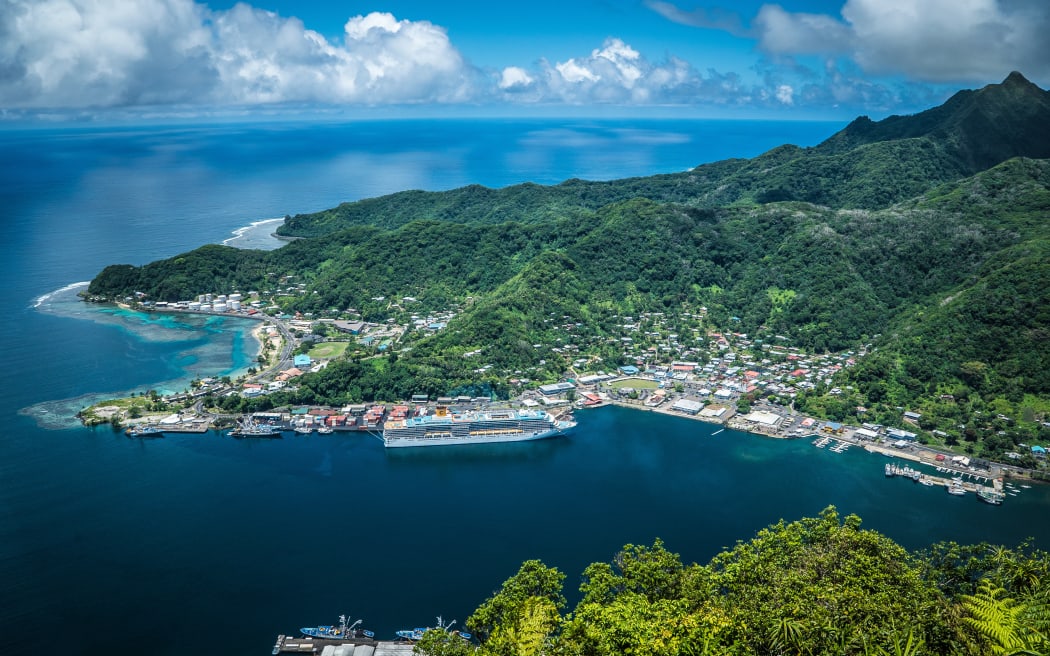 Pago Pago, American Samoa, hill view over the Island.