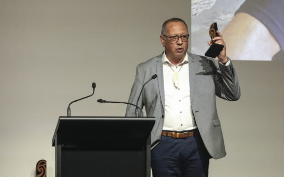 Sir Derek Lardelli at Te Waka Toi Awards, Rotorua 2019