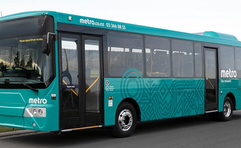 New teal coloured buses in Christchurch