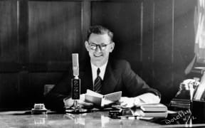 Colin 'Uncle Scrim' Scrimgeour, famous NZ symbol of free speech during the 1935 election