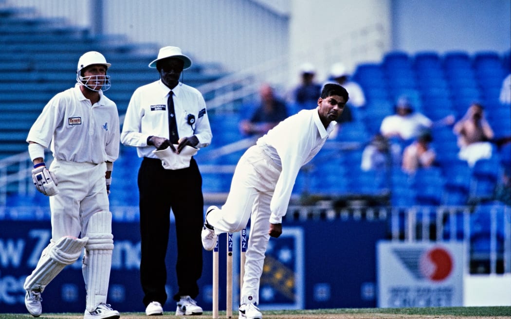 Dipak Patel.
New Zealand v England, 1st Test at Eden Park, Auckland, New Zealand.
24-28 January 1997.
1996-97 England tour of New Zealand.
Copyright photo: Andrew Cornaga / www.photosport.co.nz