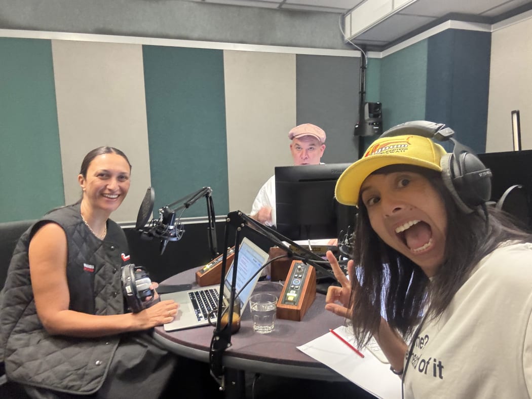 Mark Williams, Kara Rickard and Yadana Saw at RNZ