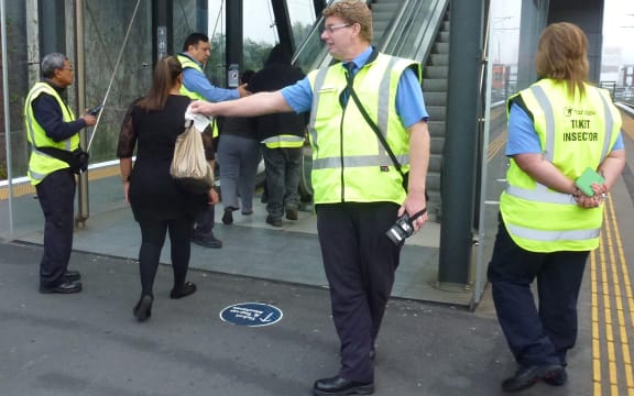 Transdev ticket Inspectors at Auckland's Henderson Station.