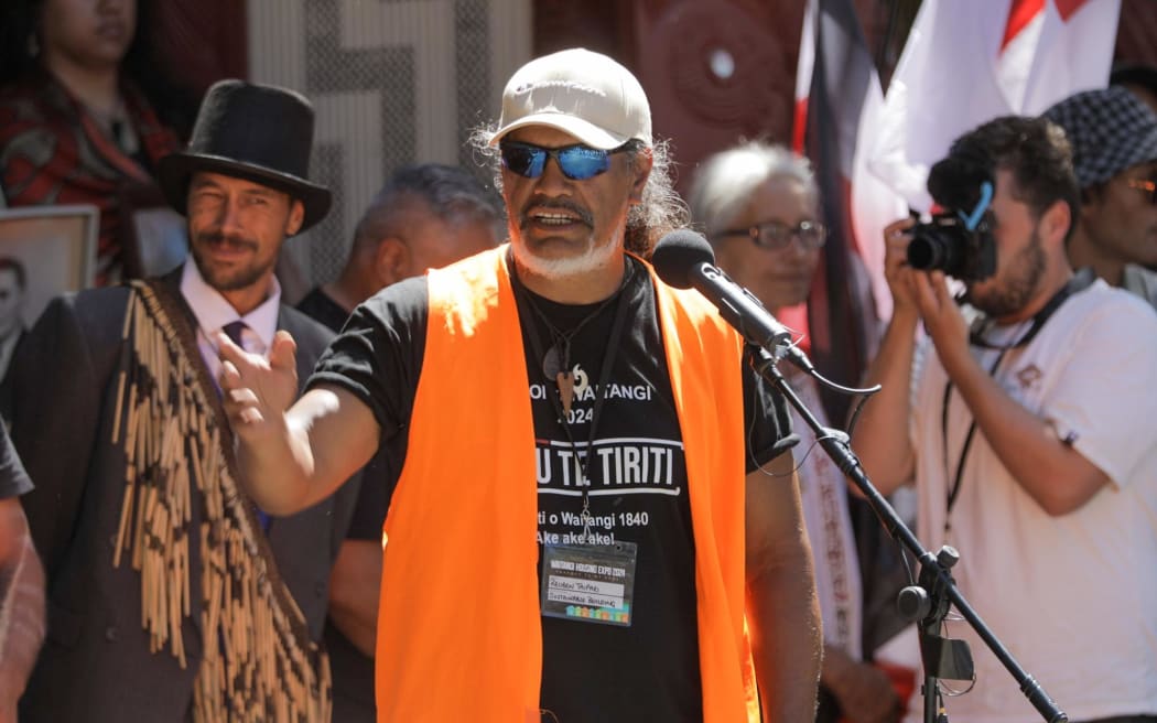 The organiser of the hikoi, Rueben Taipari.