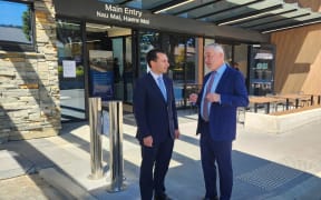 Evolution Healthcare CEO Simon Keating (right) - pictured here welcoming Health Minister Simeon Brown to the Wakefield redevelopment