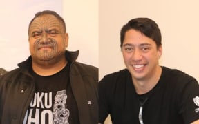Moko artists Arekatera Maihi and Jacob Tautari