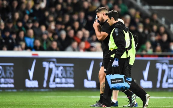 Angus Ta'avao goes off due to injury and was red-carded at the same time. All Blacks vs Ireland 2nd Test Dunedin, 2022.