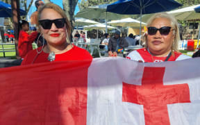 Mate Ma'a Tonga fans who turned up outside the main Mount Smart Stadium on Wednesday. 30 October 2024