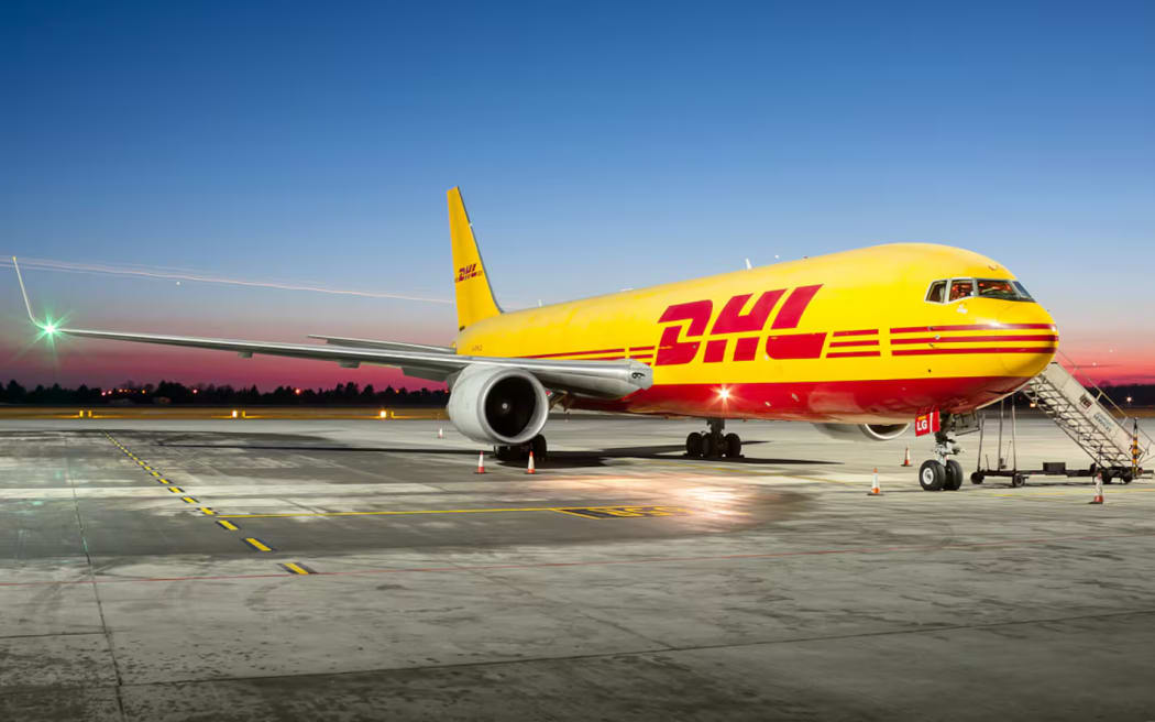 A DHL Boeing 767 cargo plane, similar to the one struck by a laser over Auckland in 2022.