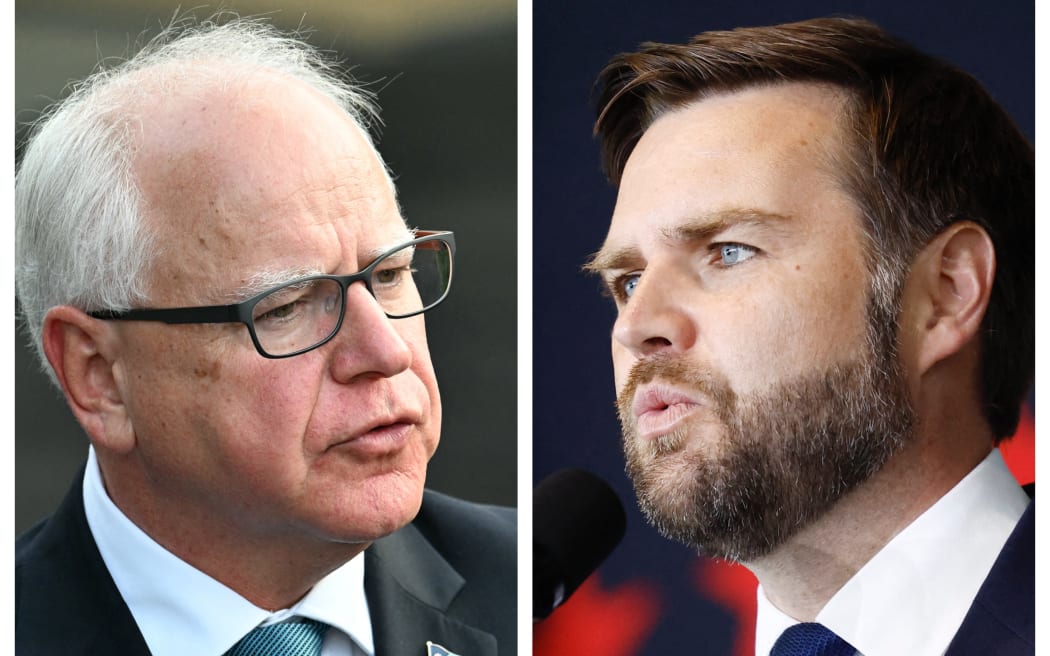 Democratic vice presidential nominee Minnesota Gov. Tim Walz and Republican nominee Senator JD Vance of Ohio.