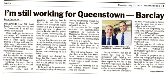 Nice headline, shame about the answers. Mountain Scene doesn't get the response it hoped for from its low-profile MP.