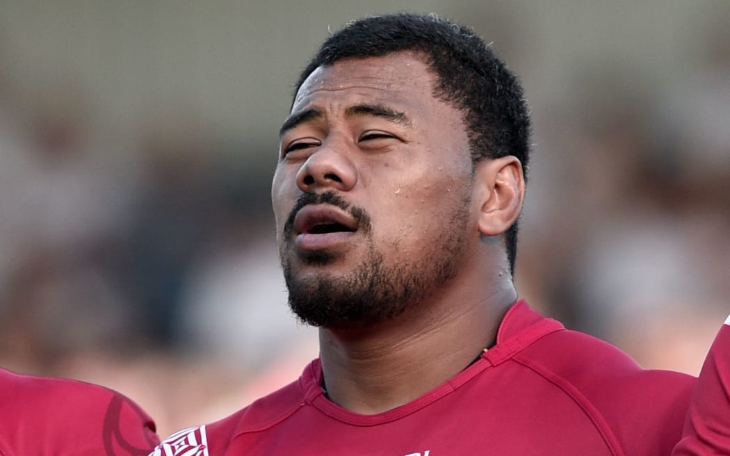 Tonga hooker Paula Ngauamo at the Rugby World Cup.