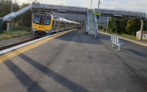 A train empty entirely of passengers pulls away from Wellington's Ava station on morning of 26 March 2020, the first day of the Covid-19 nationwide lockdown.