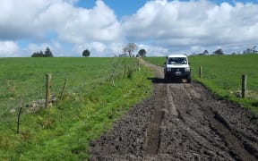 The paper road to the river runs through Bill Shepherd's dairy farm.