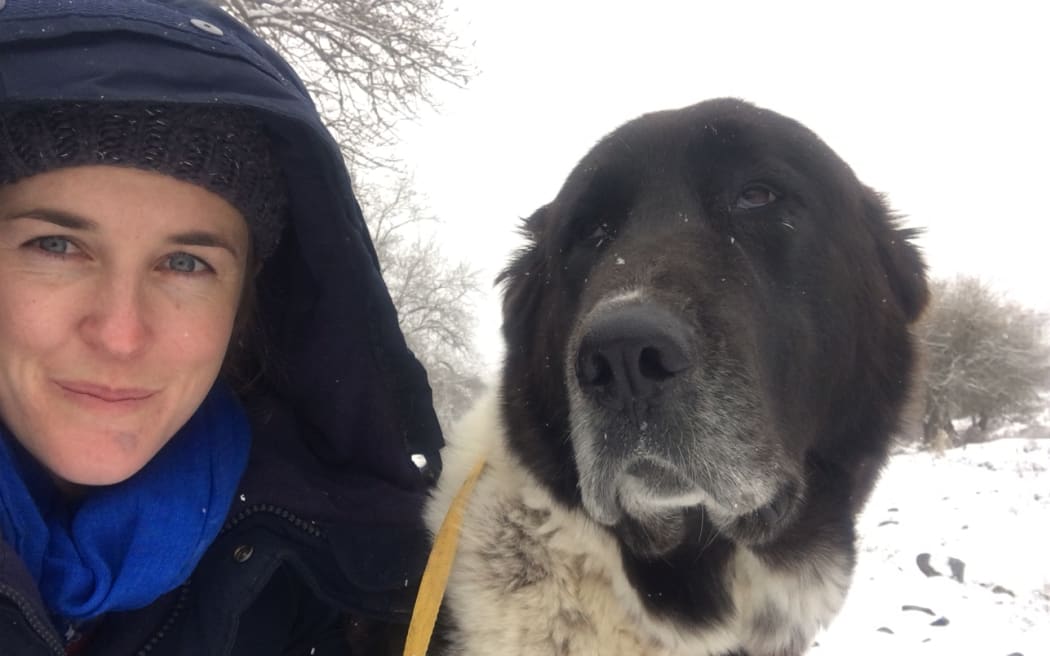 Chloe Phillips-Harris and her dog Bagera