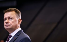 Poland defence minister Mariusz Blaszczak arrives for a meeting of the alliance's Defence Ministers at the NATO Headquarter in Brussels on 13 October, 2022.