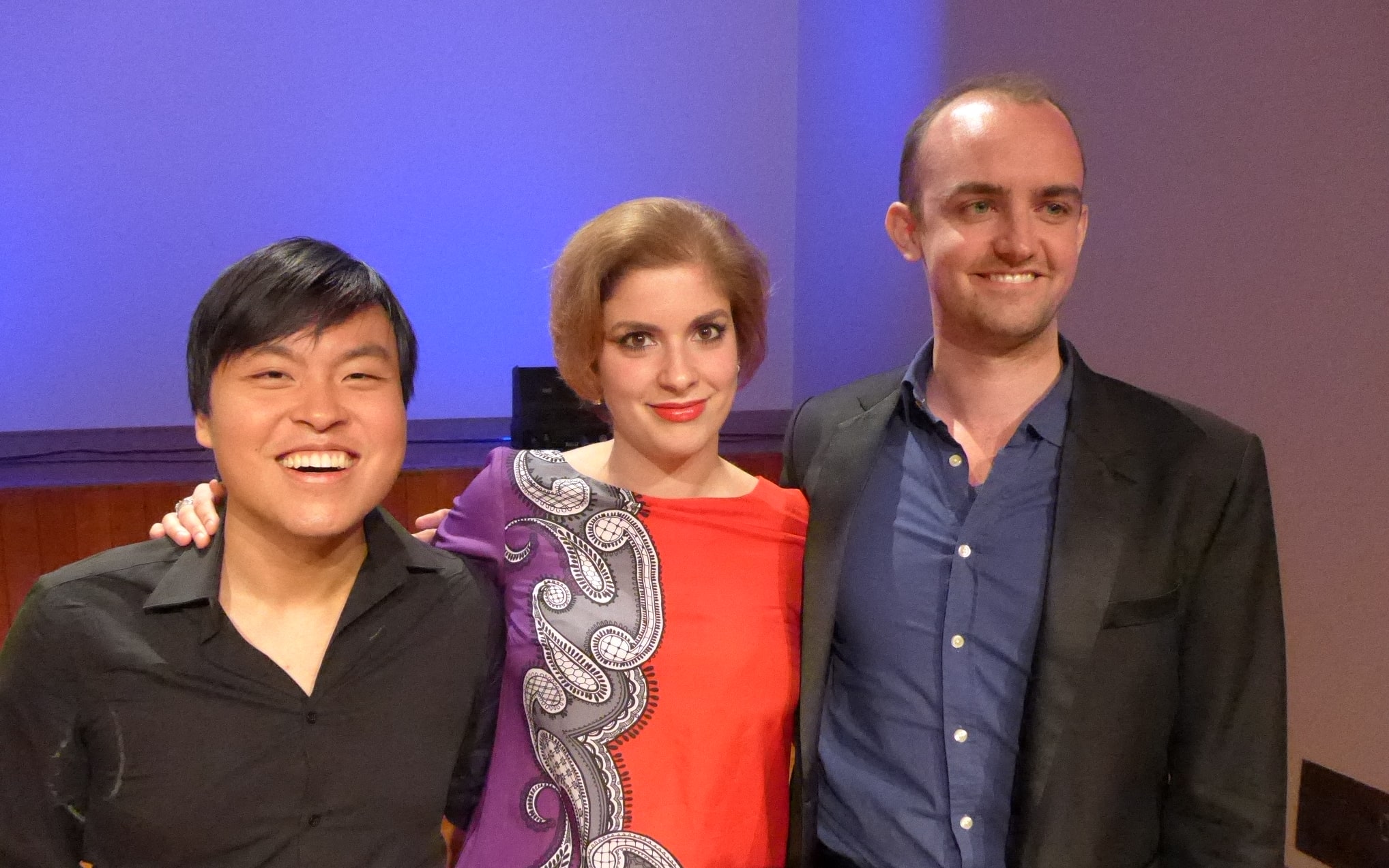 Michael Hill International Violin Competition Finalists: Luke Hsu (USA), Ioana Cristina Goicea (Romania) and Benjamin Baker (NZ)