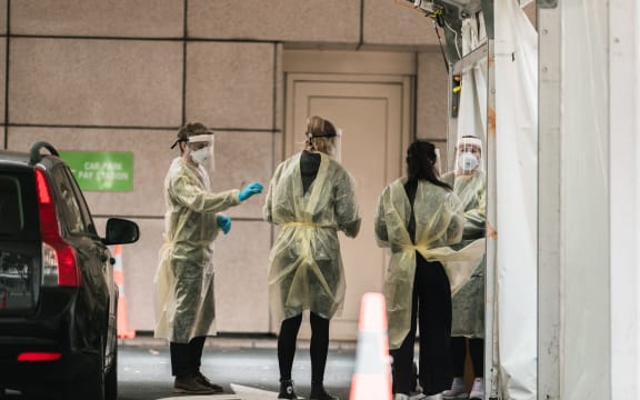 Wellington Covid-19 testing station on 23/8/2021.