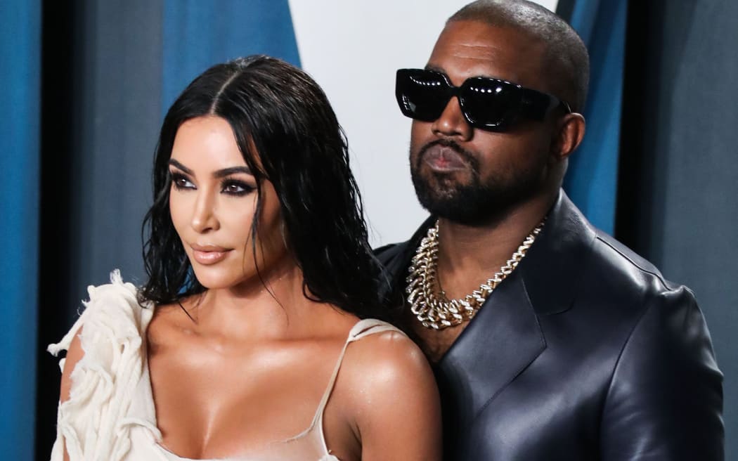 Kim Kardashian West and Kanye West arrive at the 2020 Vanity Fair Oscar Party in February 2020 in Beverly Hills, Los Angeles, California.