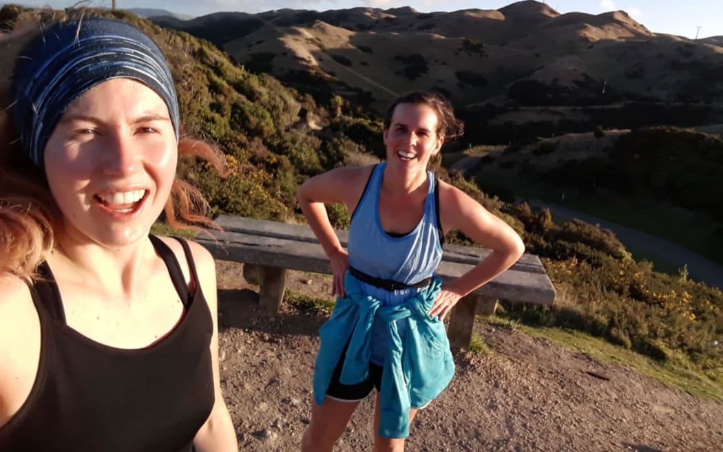 Anita Radcliffe walking Rangituhi Hill.