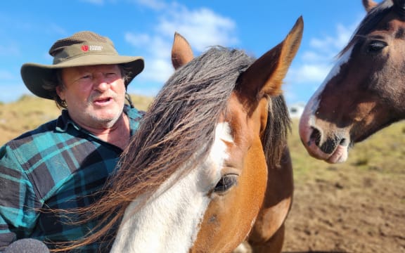 Steve Muggeridge with his Clydesdales