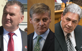 Left to right: Shane Jones, Winston Peters and Bill English
