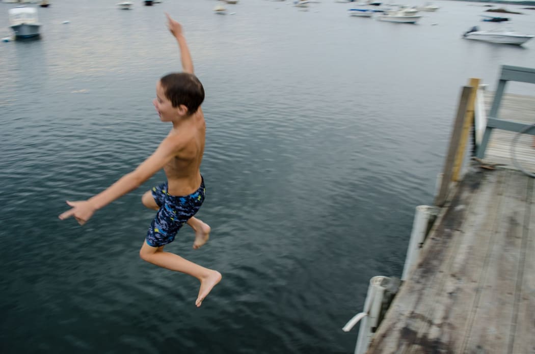 Jumping boy