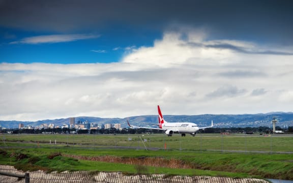 Adelaide, SA, Australia - June 22, 2013: VH-VZV Qantas Boeing 747 is ready to take off from the Adelaide Airport, South Australia