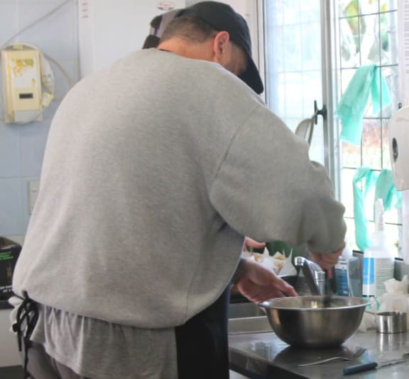 "Hugh" the muffin man whips up a new batch