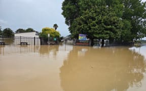 Flooding at Ōtorohanga Primary School.