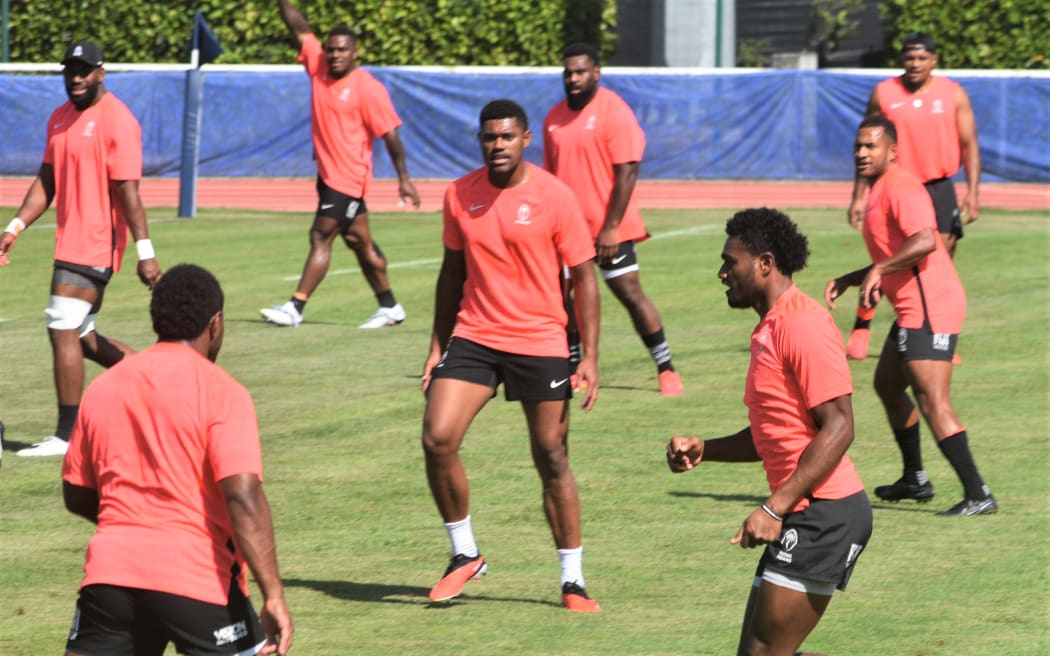 Players enjoying a game of soccer last Friday at the Stade Jules Ladoumègue in Lormont where the team trains.