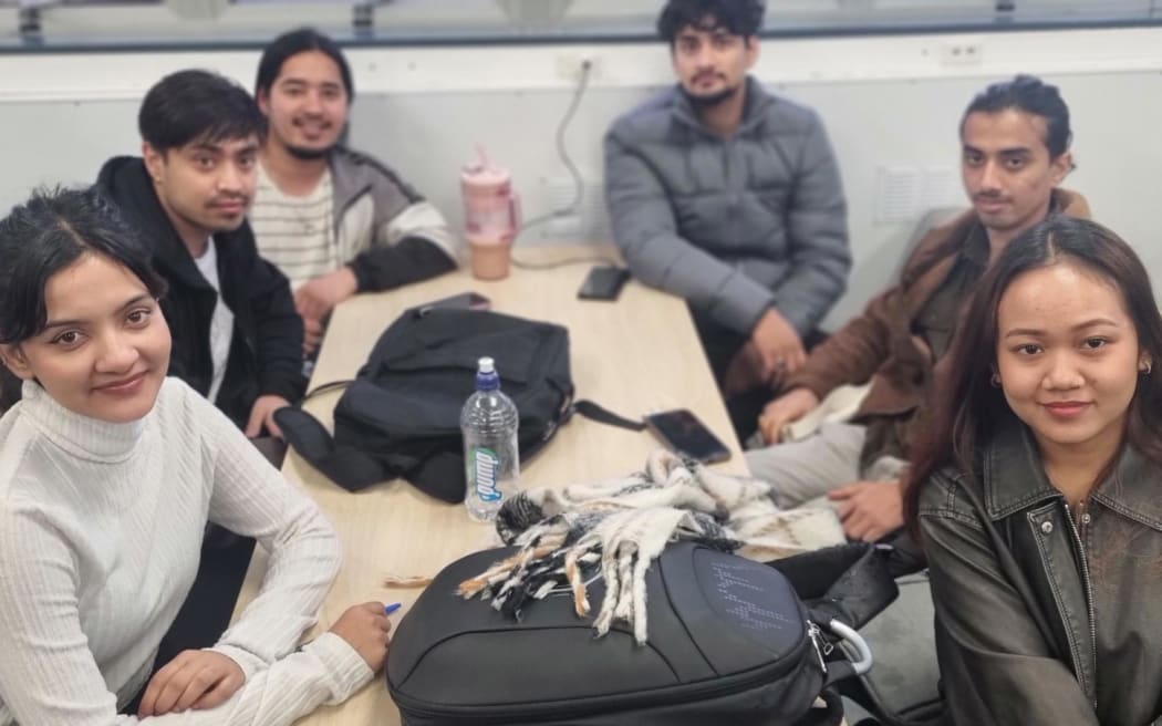 Business management student Dispana Thapa, right foreground, and her Nepalese classmates are enjoying their time at WITT.