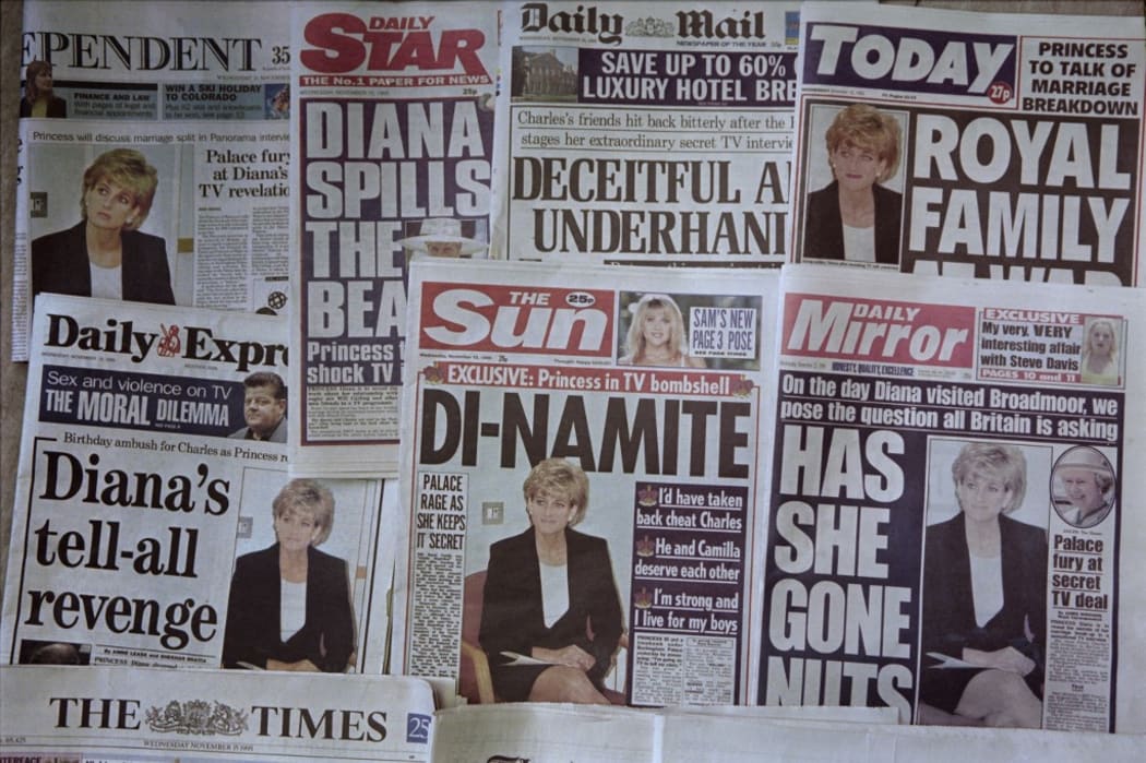 British newspaper headlines in 1995 following Princess Diana's Panorama interview with Martin Bashir.