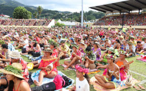 The Tahiti ukulele world record attempt.
