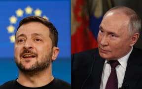 Volodymyr Zelensky and Vladimir Putin