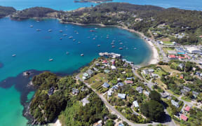 Stewart Island/Rakiura pictured from the air.