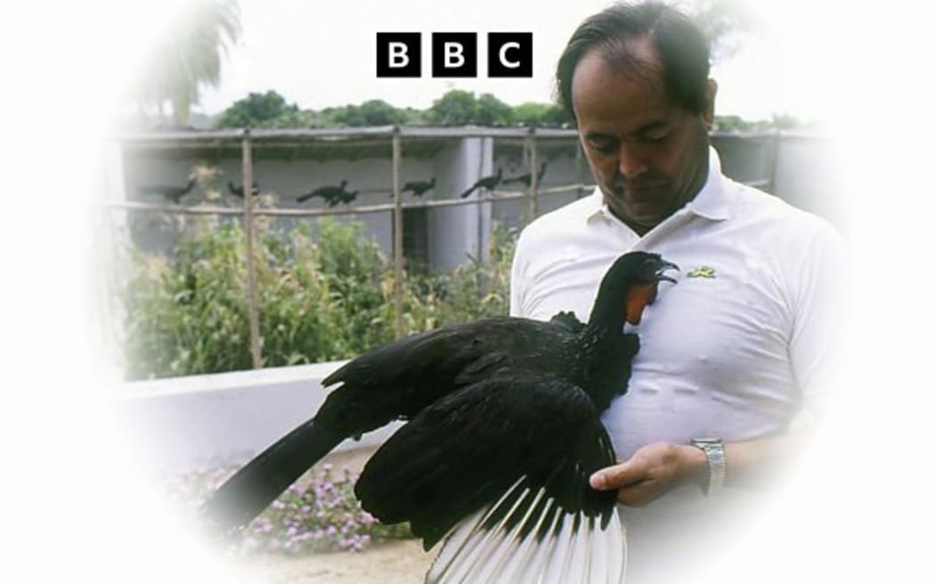 Gustavo Del Solar with a white-winged guan