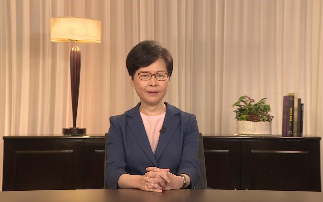 Hong Kong Chief Executive Carrie Lam announcing the withdrawal of a contentious extradition bill that spurred more than three months of violent protest in the city.
