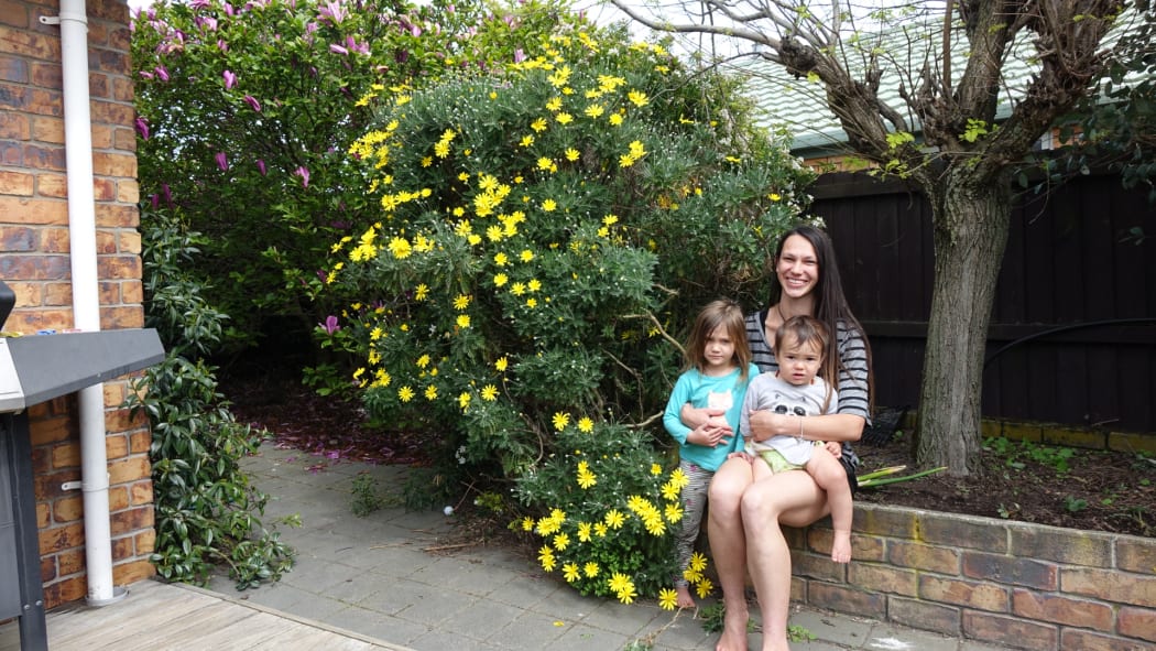 Anastasia Mayo and her two children, Inaiah (3) and 13 month old Brady at her North Brighton home