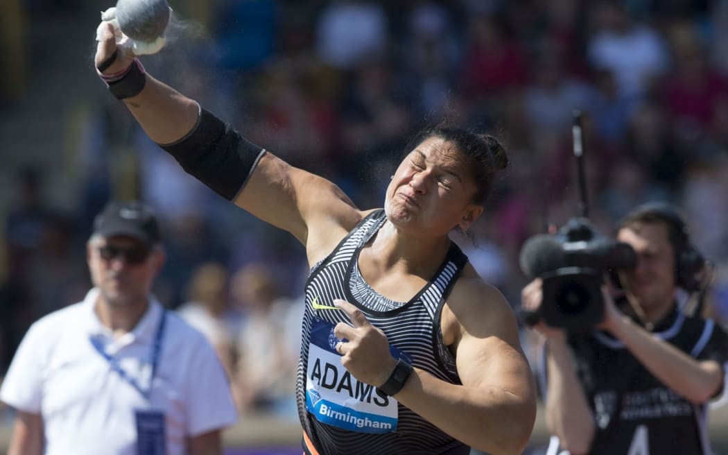 Valerie Adams competes at the Birmingham meeting of the Diamond League, 2016.